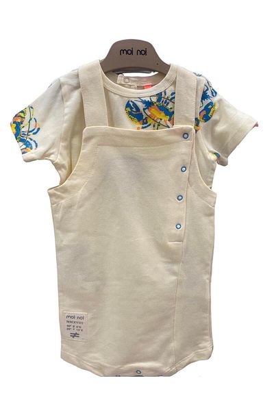 Moi Noi Salopet Beige with Snap Fasteners - Lobster