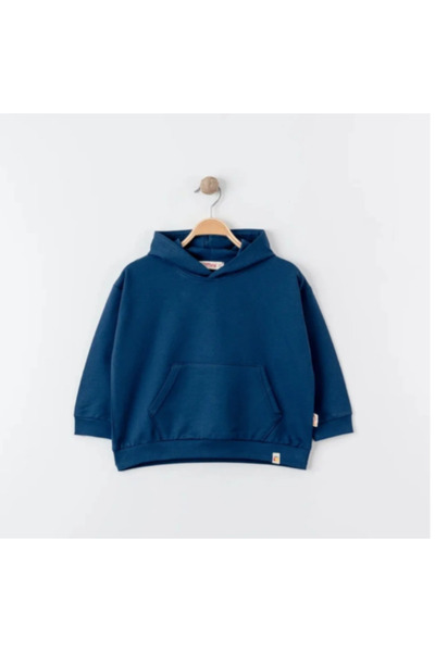 Tiffany Sweatshirt Kapüşonlu Oversize Theme Lacivert