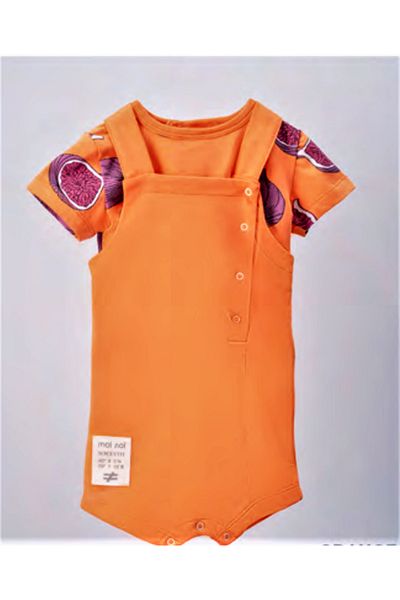 Moi Noi Salopet Orange with Snap Fasteners
