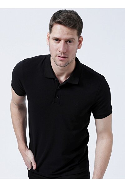 Fabrika Basic Düz Siyah Erkek Polo T-shirt - Boramır-y