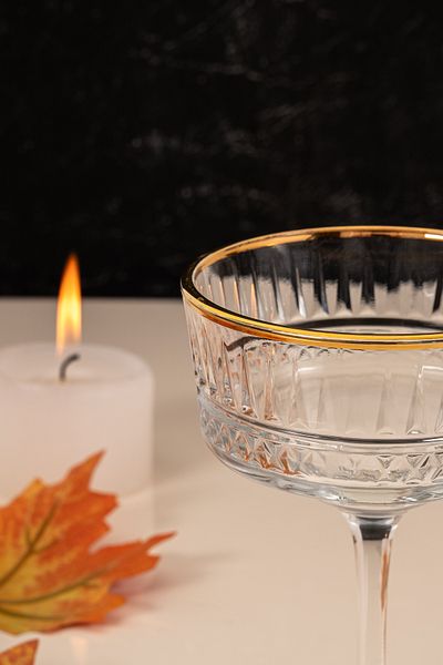 MEST 4 Pieces Elegant and Versatile Gilded Sugar Bowl - 260 Cc Ice Cream Serving Bowl