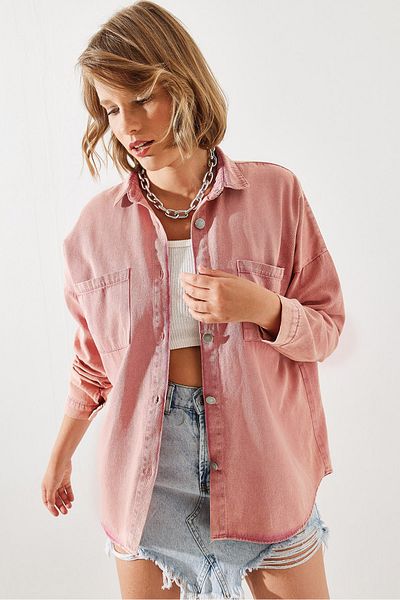Bianco Lucci Gabardine Women's Shirt - Double Pocket