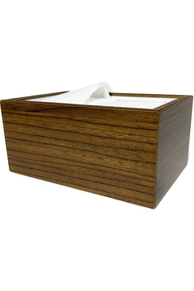 Mimoza 12 Pieces Wooden Desktop Horizontal Napkin Holder Walnut Restaurant Dispenser