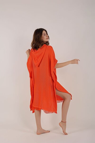 HİLAL COLLECTİON Viscose Bamboo Poncho 1 Piece Solid Color Pareo