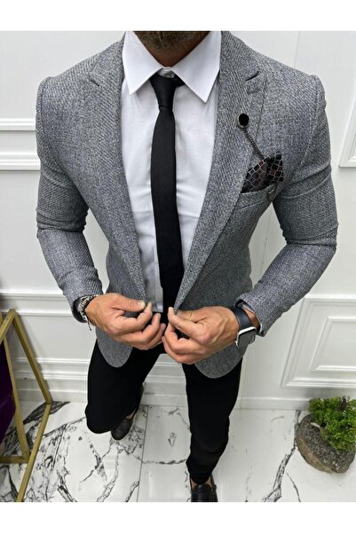 leonmen سترة مفردة بقصة ضيقة على الطراز الإيطالي