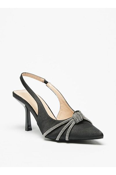 Flora Bella by Shoexpress Embellished Slip-On Pumps with Stiletto Heels