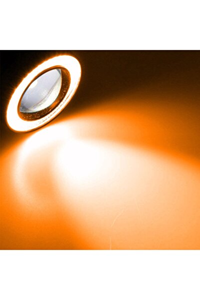 Carlifestyle Mercekli Angel Led Halkalı Sis Far Su Geçirmez Angel Turuncu Kum...