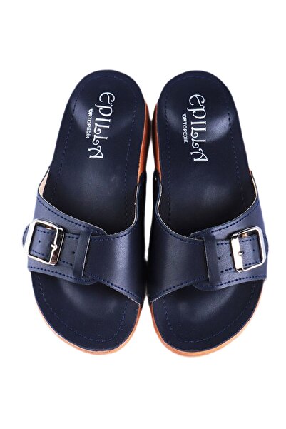 Epilla Women's Black Full Orthopedic Daily Epin Heel Spur Slippers