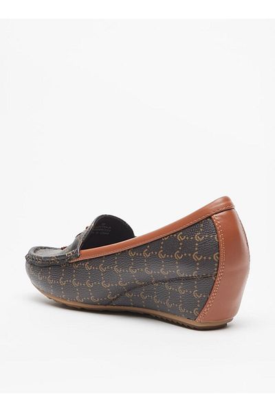 Le Confort All-Over Monogram Print Slip-On Shoes with Wedge Heels