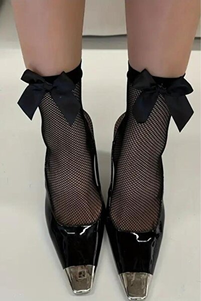 MySire Women's Mesh Patterned Bow Stylish Socks