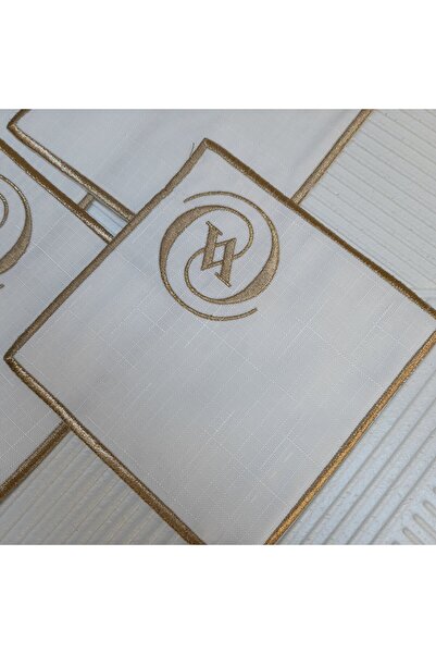 umut züccaciye Brown Glitter Gold Napkin - Square Presentation Napkin