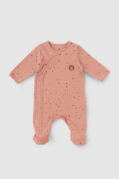 Little Gusto Jumpsuit with Booties Newborn Cosmos Pink Organic Cotton