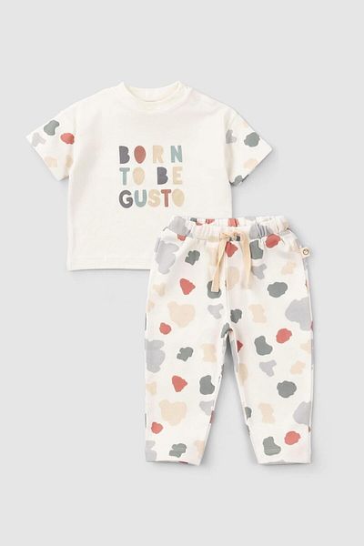 Little Gusto Organic Cotton Baby Set Born To Be Gusto