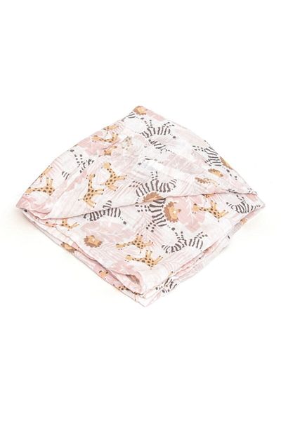 Messido Muslin Blanket 100 Cm X 110 Cm Pink Zebra