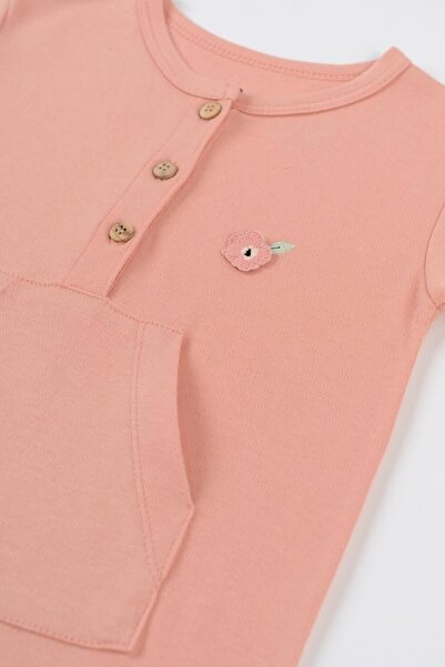 Little Gusto Bamboo Short Sleeve Baby Shorts Jumpsuit Pink