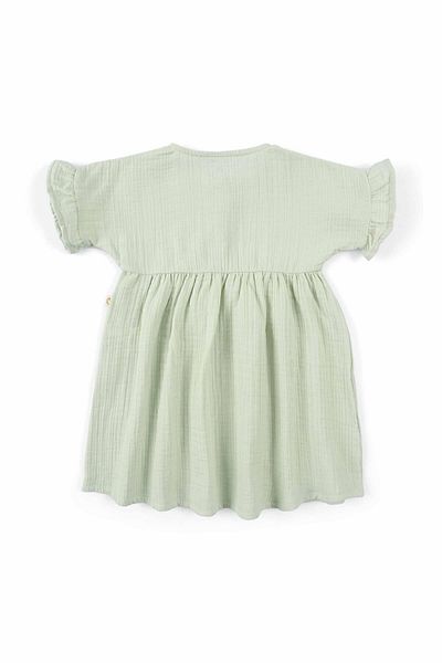 Little Gusto Muslin Dress Green Organic Cotton