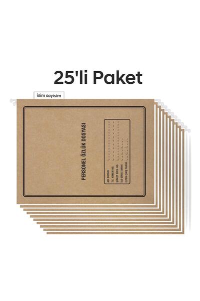 Tuna Metal Askılı Personel Özlük Dosyası 4 Yapraklı 25 li Paket