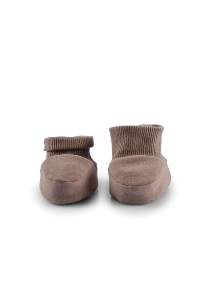 Little Gusto Newborn Booties Brown Organic Cotton