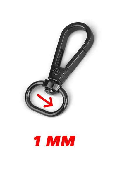 İsmet toka 1 Cm - Paris Kanca Çanta Klips Metal Siyah - 10 Adet - Metal Aksesuar