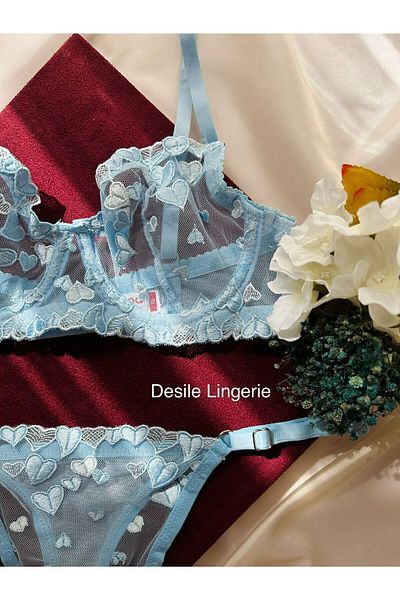 DESİLE Set de piele de căprioară cu sârmă Azalea Blue Heart