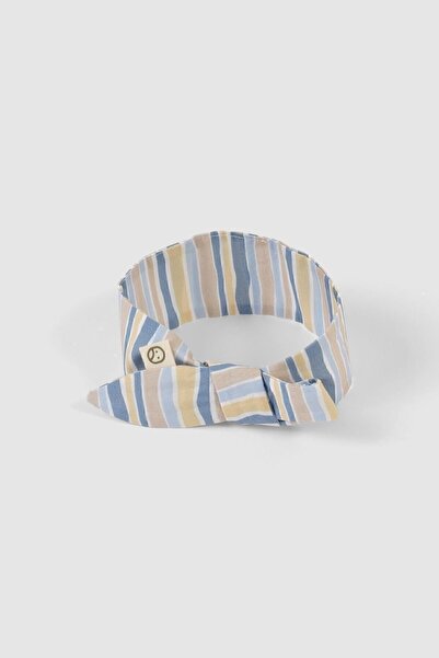 Little Gusto رباط شعر مخطط باللون الأزرق