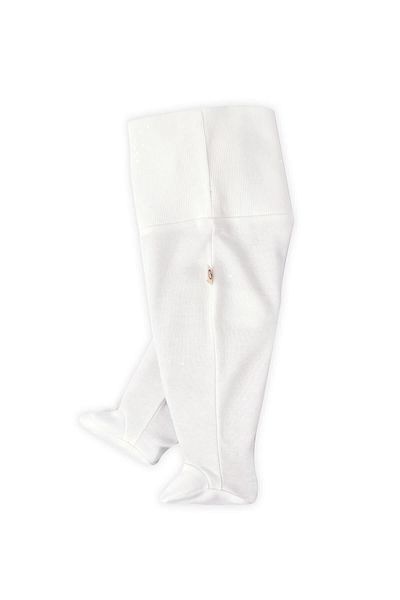 Little Gusto High Waist Booties Trousers Newborn White Organic Cotton