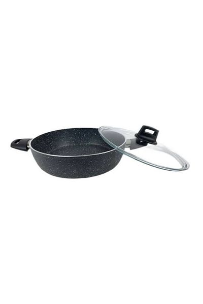 Eda Zetra Zk-022 24 cm Granite Gray Flat Pot