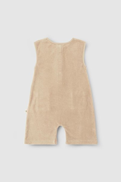 Little Gusto Sleeveless Shorts Jumpsuit Beige