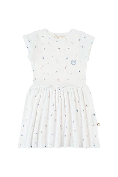 Little Gusto Short Sleeve Floral Patterned Dress White