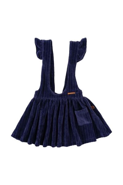 Little Gusto Navy Blue Velvet Gilet Baby Dress
