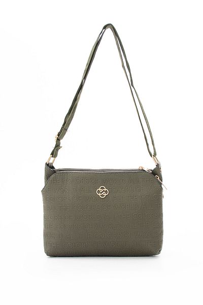 NURBUTİK Faux Leather Bag with Adjustable Strap and Zipper - Interlining Lining