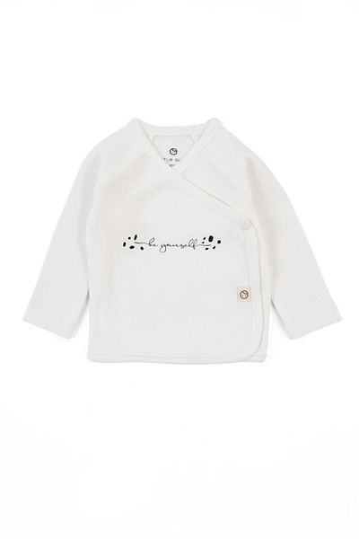 Little Gusto Outer Bodysuit Newborn White Organic Cotton Be Yourself Printed