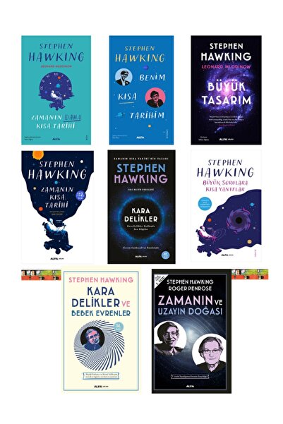Alfa Yayınları Stephen Hawking bilim serisi 8 kitap-Zamanın Daha Kısa Tarihi,Büyük Tasarım,Benim Kısa Tarihim