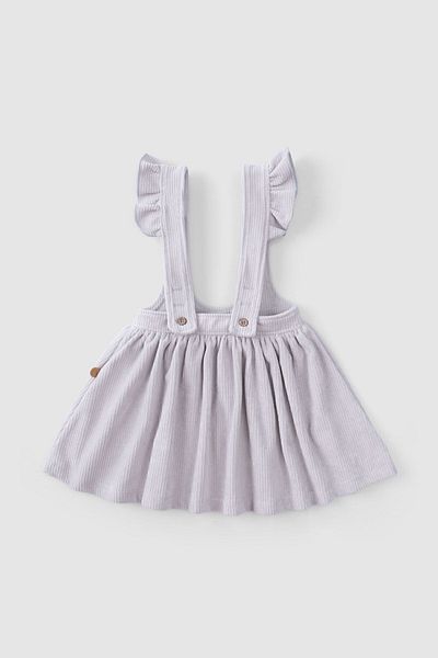 Little Gusto Corduroy Baby Gilet Dress Gray