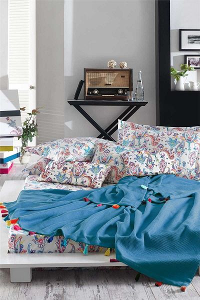 KÜBRAHOME'S Good Night Istanbulup Style Double Pique Set