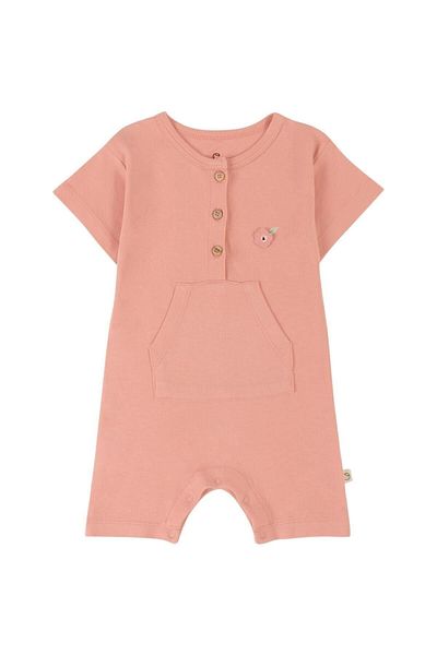 Little Gusto Bamboo Short Sleeve Baby Shorts Jumpsuit Pink