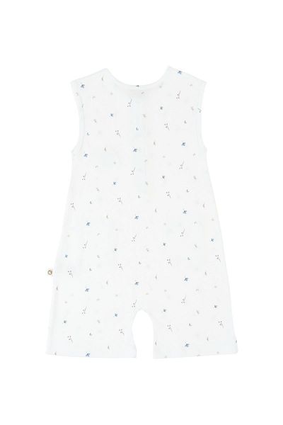 Little Gusto Floral Patterned Sleeveless Shorts Jumpsuit White