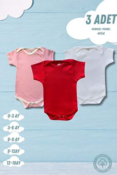 Kısa Kollu 3'lü Organik Pamuk Çıtçıtlı Bebek Body&zıbın