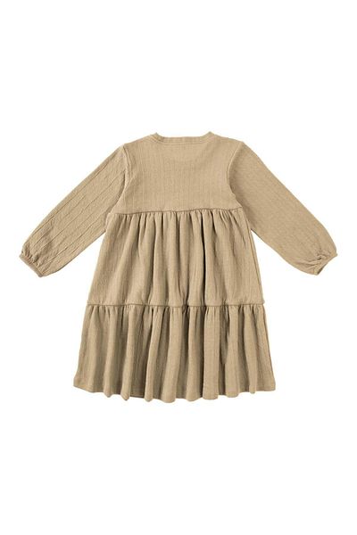 Little Gusto Layered Baby Dress Beige Organic Cotton