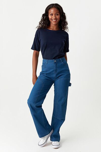 Select Moda Жіночі сині джинси Carpenter з широким кроєм