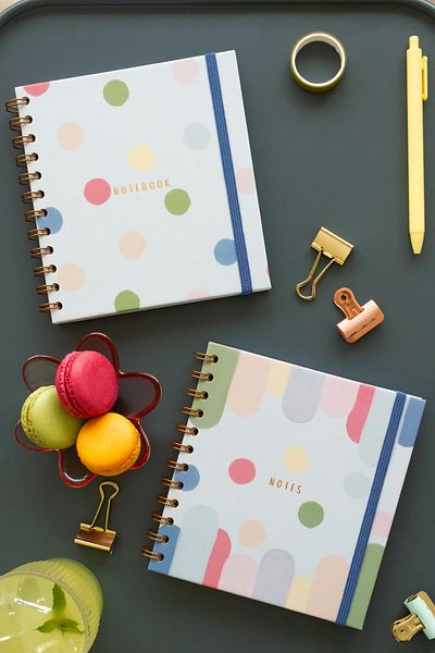 Matt Notebook 15x15 cm buline pătrate - set de 2 blocnotes nedatat cu dungi spiralate