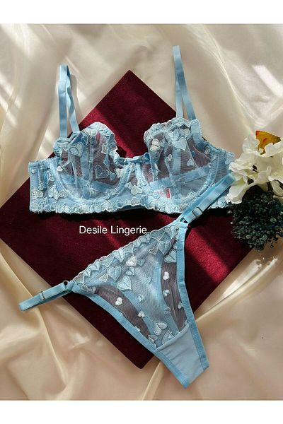 DESİLE Set de piele de căprioară cu sârmă Azalea Blue Heart