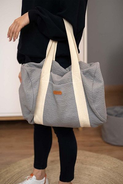 Little Gusto Quilted Mother Baby Care Bag Cosmos Gray