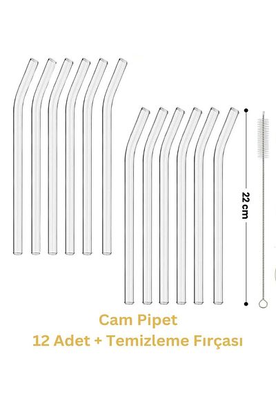 Dem Home 9mm Diameter - 12 Glass Pipe and 1 Cleaning Brush