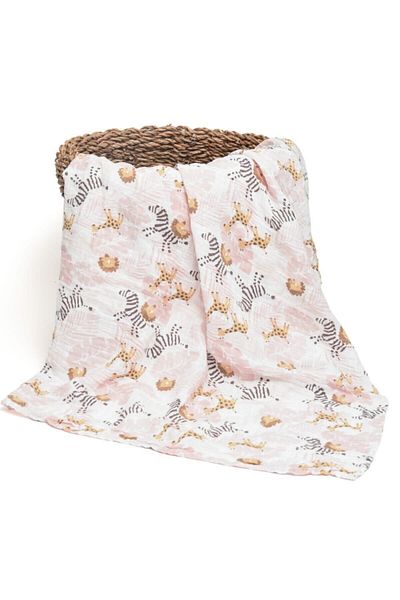 Messido Muslin Blanket 100 Cm X 110 Cm Pink Zebra