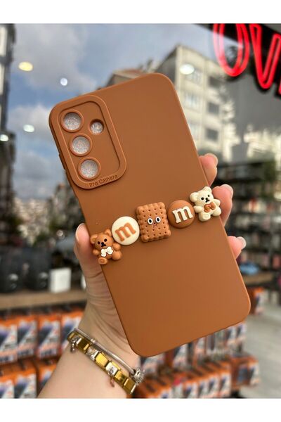 OVADA Samsung Galaxy A15 Uyumlu Kamera Korumalı 3D Ayıcıklı Silikon Kılıf