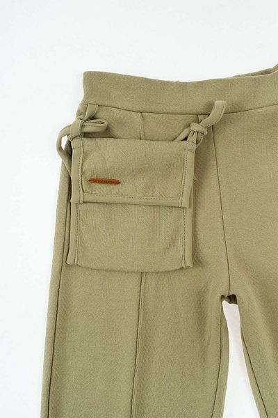 Little Gusto Fake Pocket Trousers Kids Khaki Organic Cotton