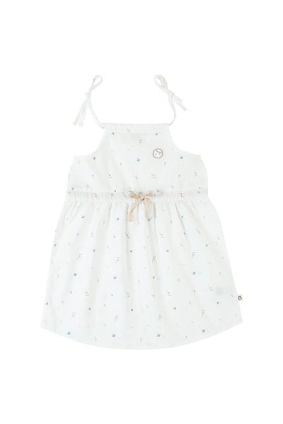 Little Gusto Floral Patterned Strappy Dress White
