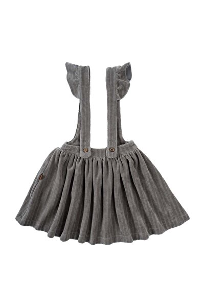 Little Gusto Velvet Gilet Dress Baby Gray