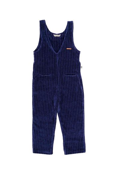 Little Gusto Velvet Salopet Kids Navy Blue